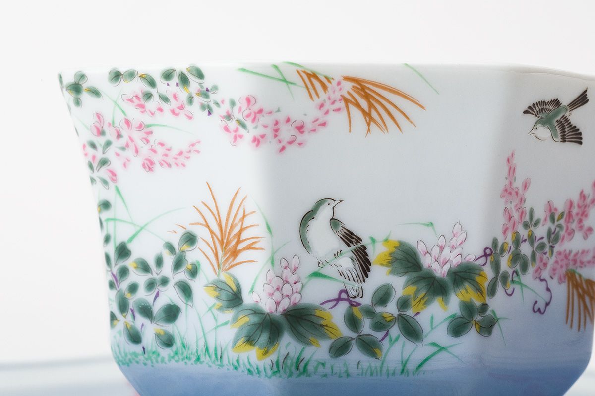 萩花見 八角紅茶碗皿 | 有田焼 深川製磁｜公式オンラインストア