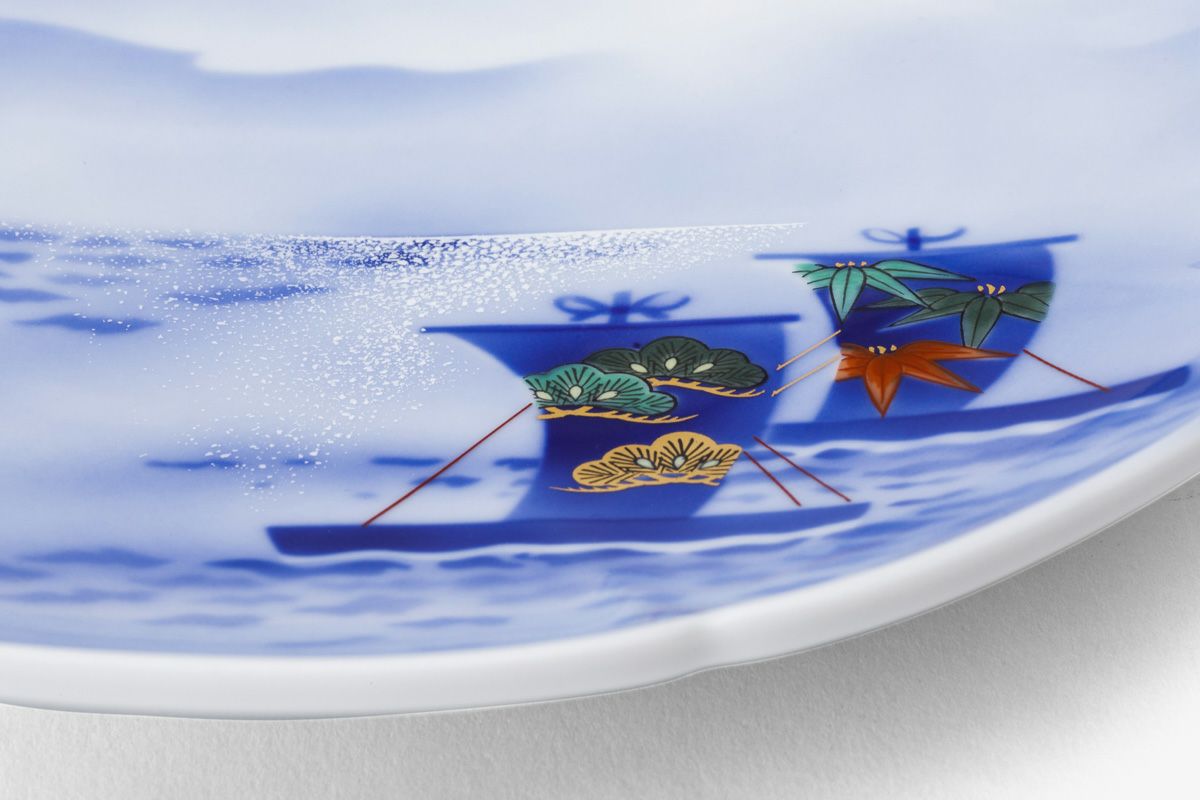 染錦富士に宝船 飾皿（皿立付） | 有田焼 深川製磁｜公式オンラインストア