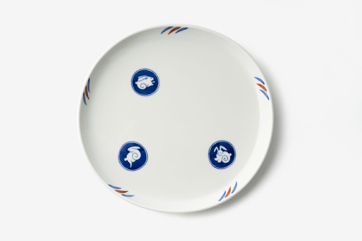 月見うさぎ 楕円プレート | 有田焼 深川製磁｜公式オンラインストア