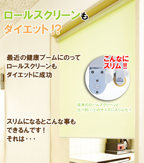 防炎・防汚加工!!】 スリムロールスクリーン(両面テープタイプ) 幅120