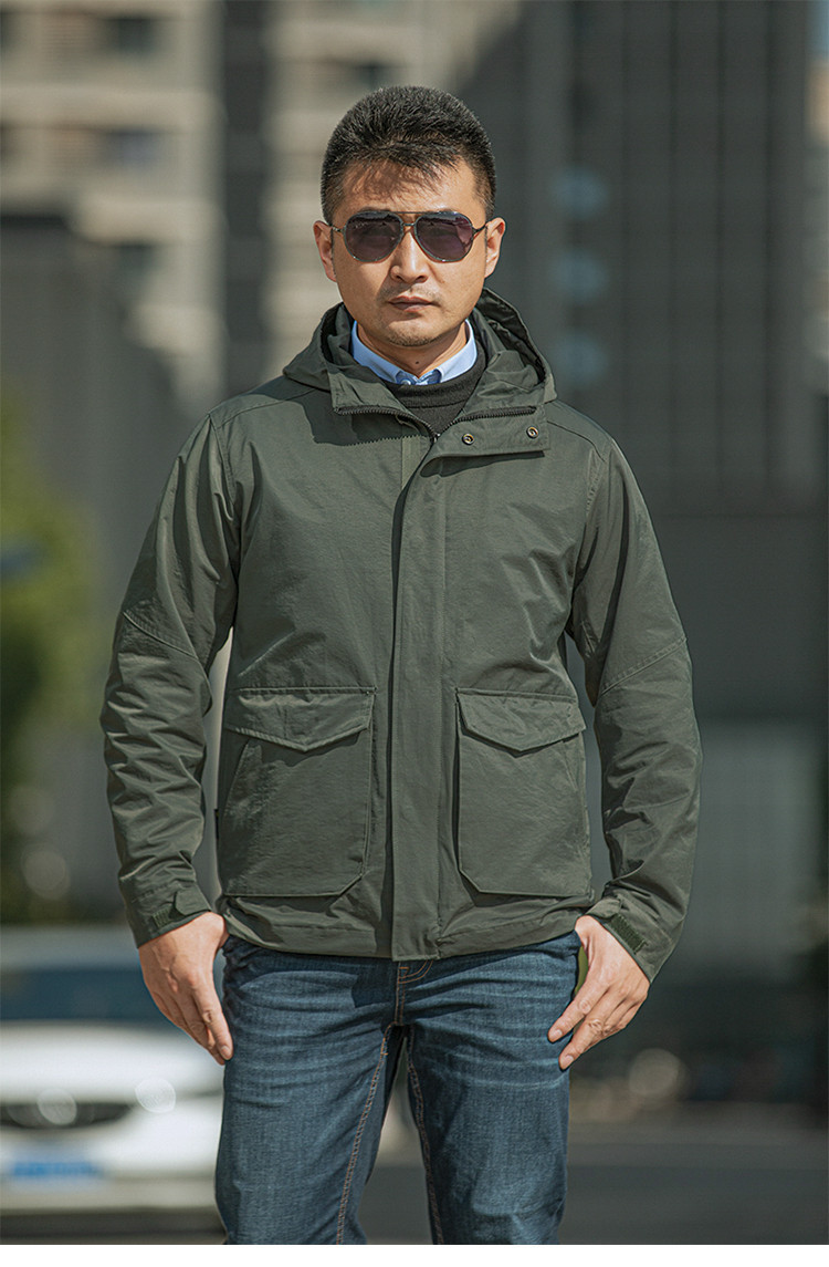 都会的フード付き多機能ジャケット ミリタリージャケット メンズ