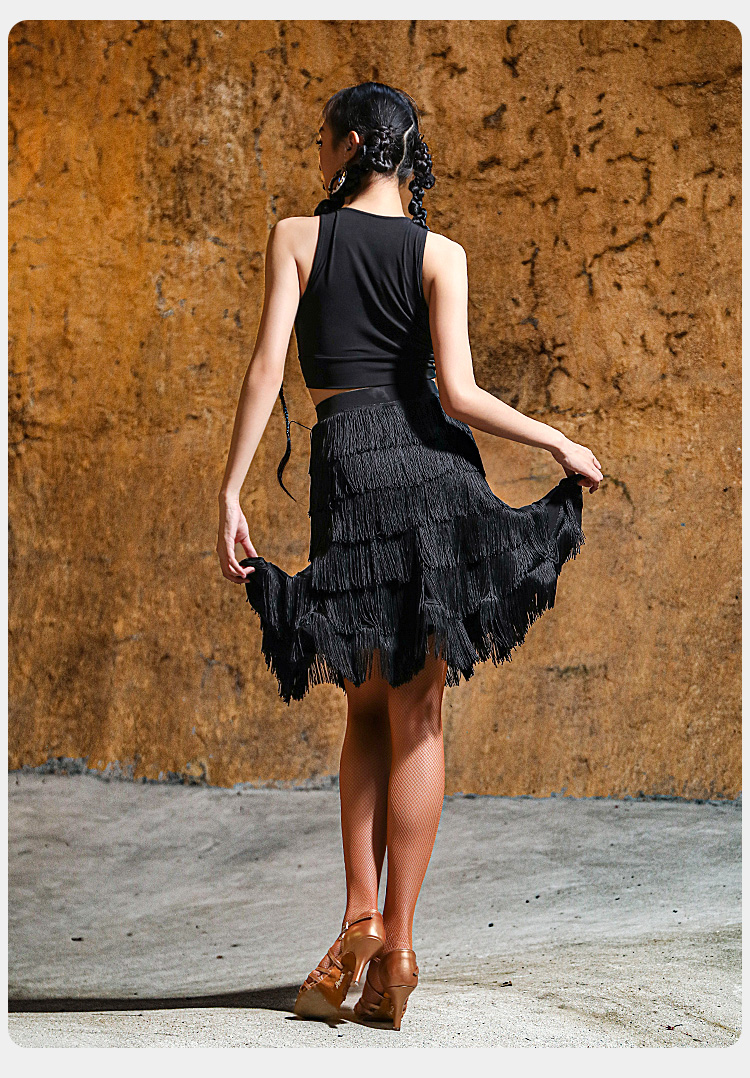 社交ダンス 情熱的フリンジスカート社交ダンス衣装 練習着|社交 ダンス