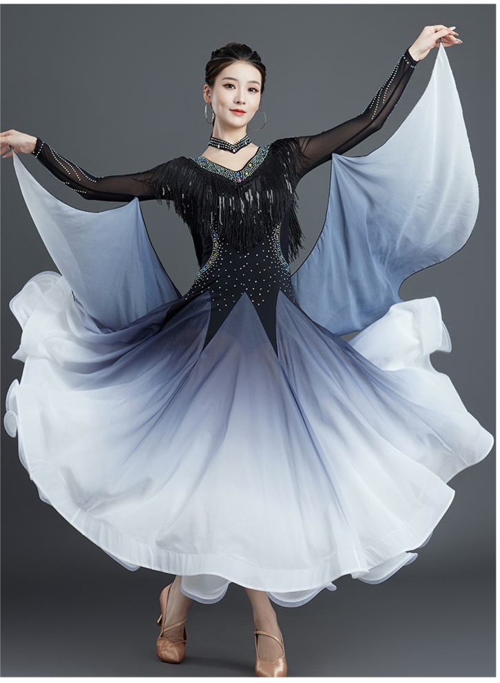 社交ダンス 舞姫の翼 グラデーションドレス モダン|社交 ダンス ドレス