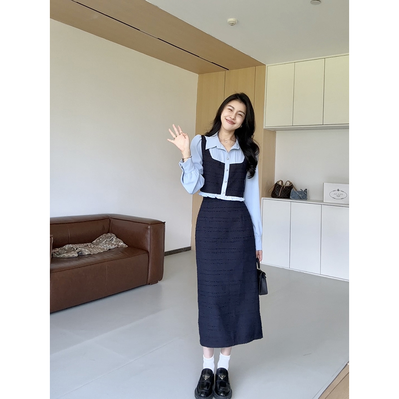 Sサイズ ネイビートップスとスカート セットアップ B:MING by BEAMS