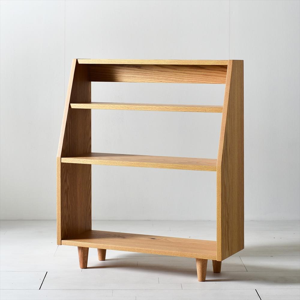 オーク無垢材の本棚 | オープンブックシェルフ 絵本棚 マガジンラック