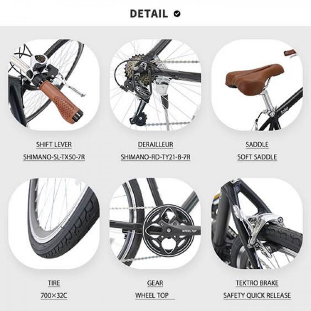 ヱビス自転車 クロスバイク シマノ製外装7段変速 アルミフレーム 700