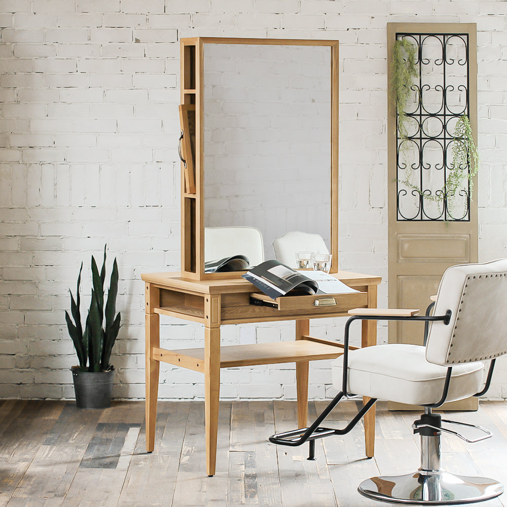 リラクゼーションシャンプーユニット 天然木製両面ドレッサー（直接