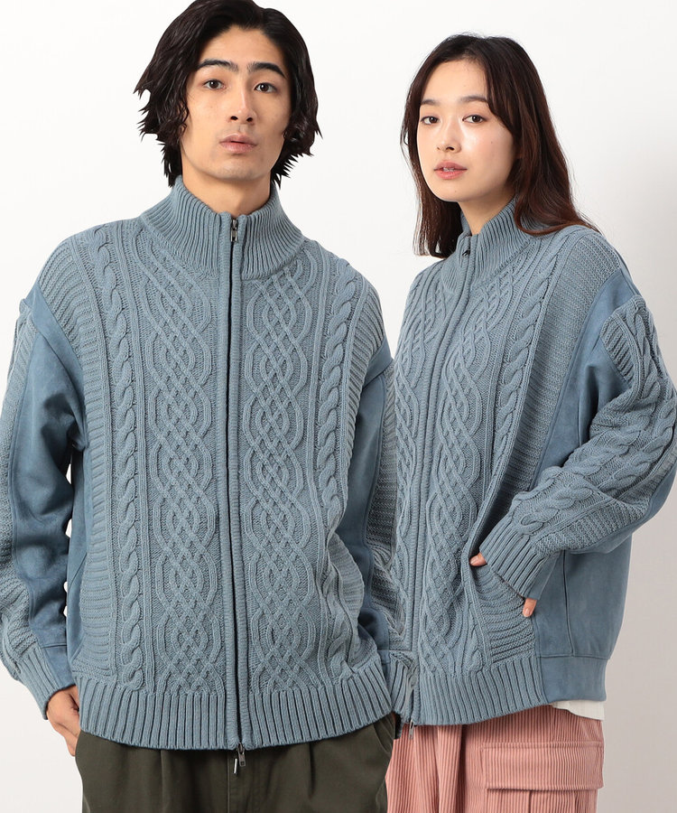 ニット×スエードタッチダンボール ドライバーズニット（55-41KI02-204