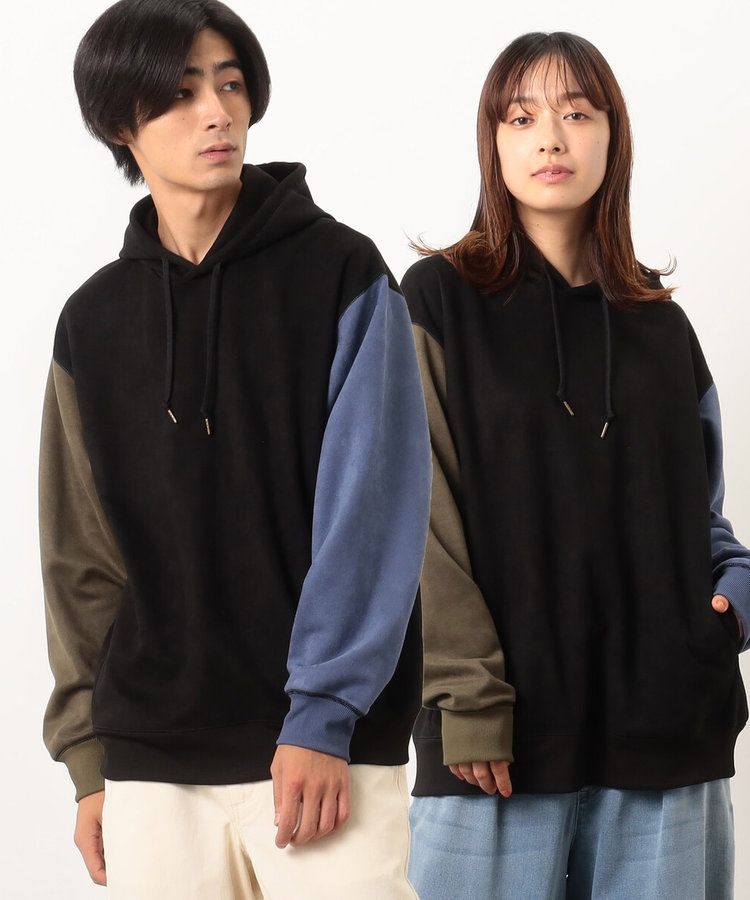 カットスエードカラーステッチプルオーバーパーカ（55-21CE05-203