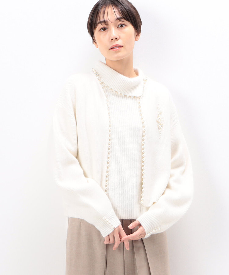 アンゴラ混ミックスヤーン ショートカーディガン（72-01IF10-203