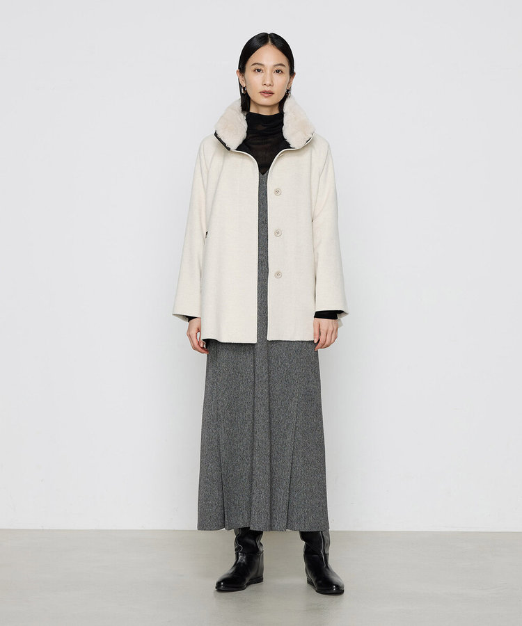 アンゴラウール Aラインショートコート（01-15WI03-204）｜K.T キヨコ