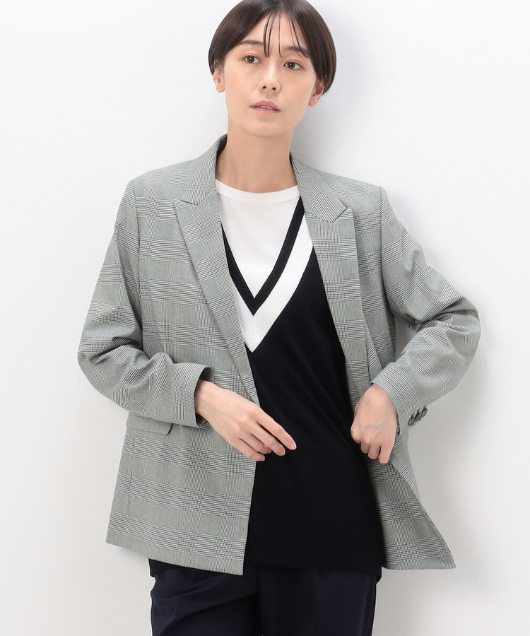 セットアップ対応】グレンチェックストレッチ ジャケット（15-03GE07