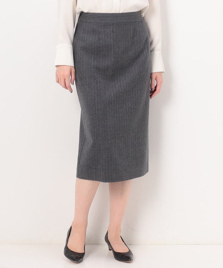 セットアップ対応】ウールストライプ スカート（15-06FE05-203