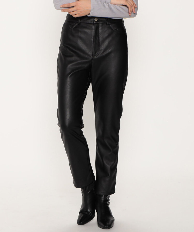 フェイクレザー スリムパンツ（12-52PE08-203）｜コムサイズム（COMME