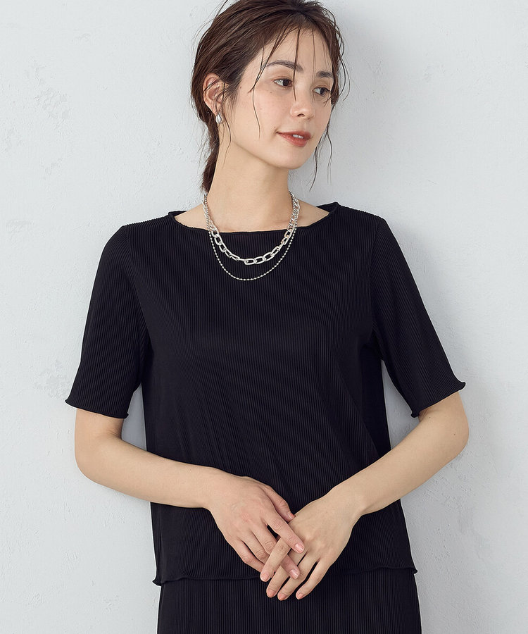 新品Admiral2025春夏セットアップTシャツ M黒/プリーツスコートM黒