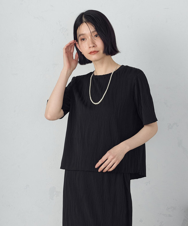 新品Admiral2025春夏セットアップTシャツ M黒/プリーツスコートM黒