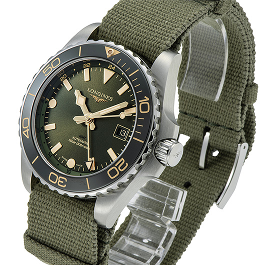 ロンジン ハイドロ コンクエスト GMT L3.790.4.06.2 グリーン 新品