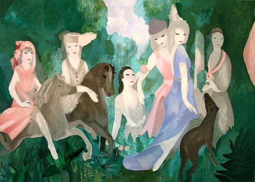 ローランサン『お城の生活』｜絵画 販売 買取 - 東京・自由が丘にある