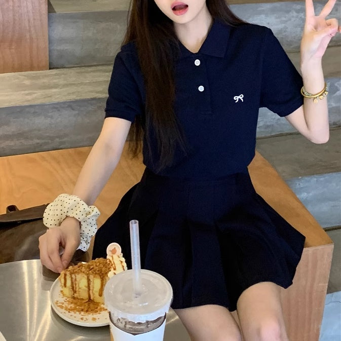 8ヤーズ セットアップ ポロシャツ ミニスカート 黒 S 8ヤーズ