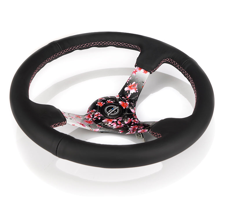 350MM DEEP DISH STEERING WHEEL LEATHER SOLID SPOKE – NRG Innovations