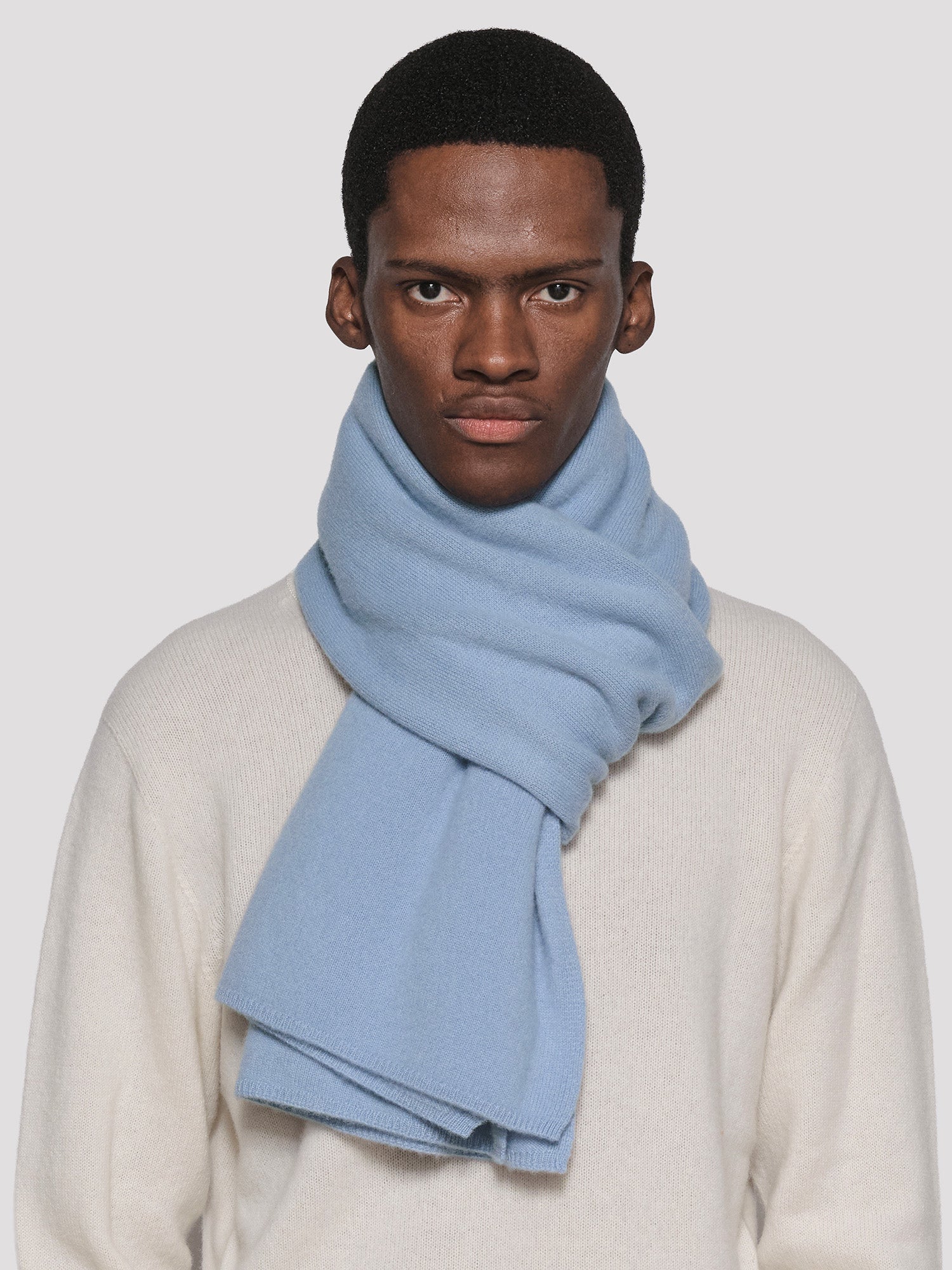 Cashmere Large Scarf【Saxe Blue】 – GIM online store