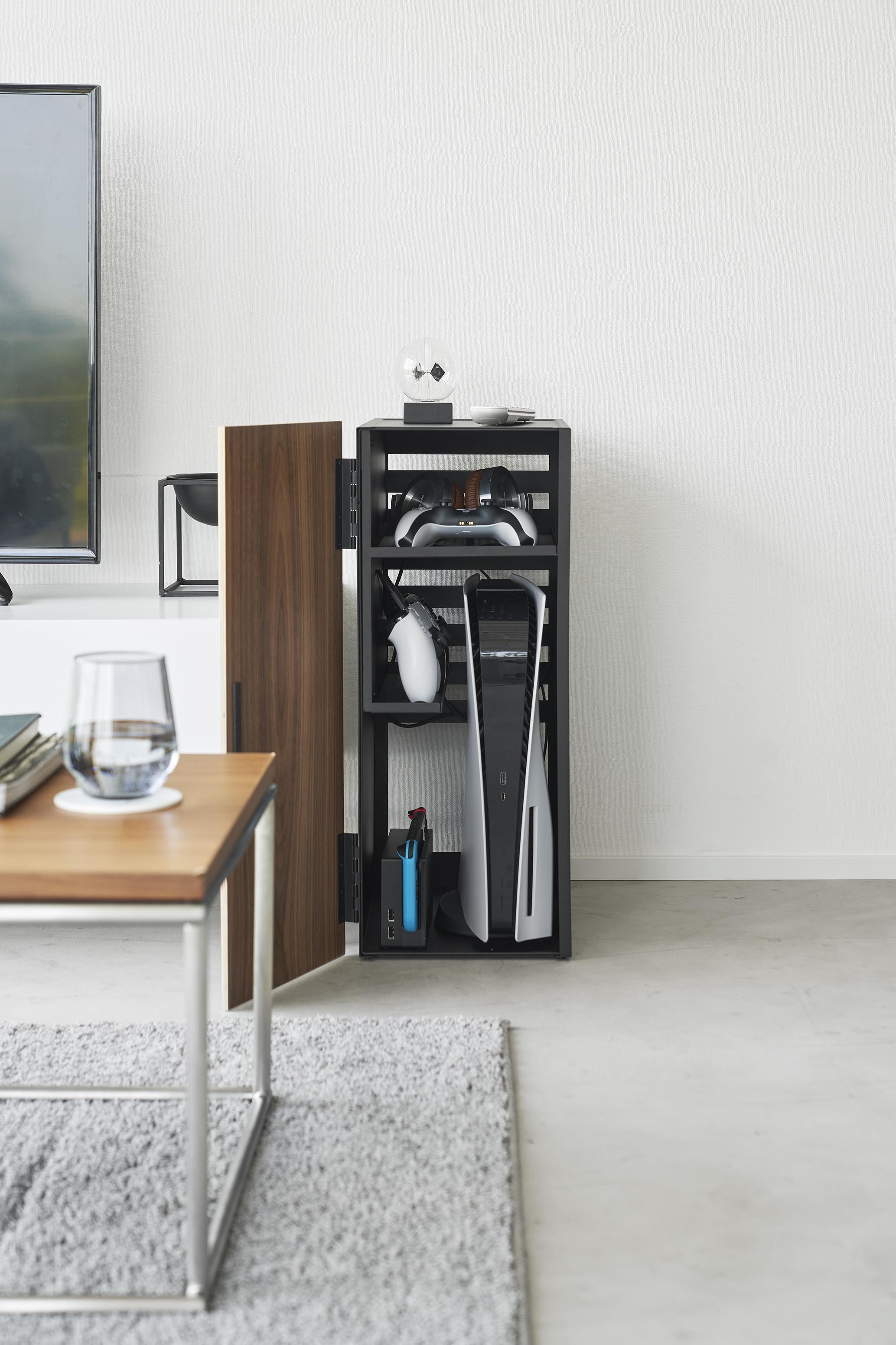 ゲーム機収納ラック タワー ブラック | Giftpad egift