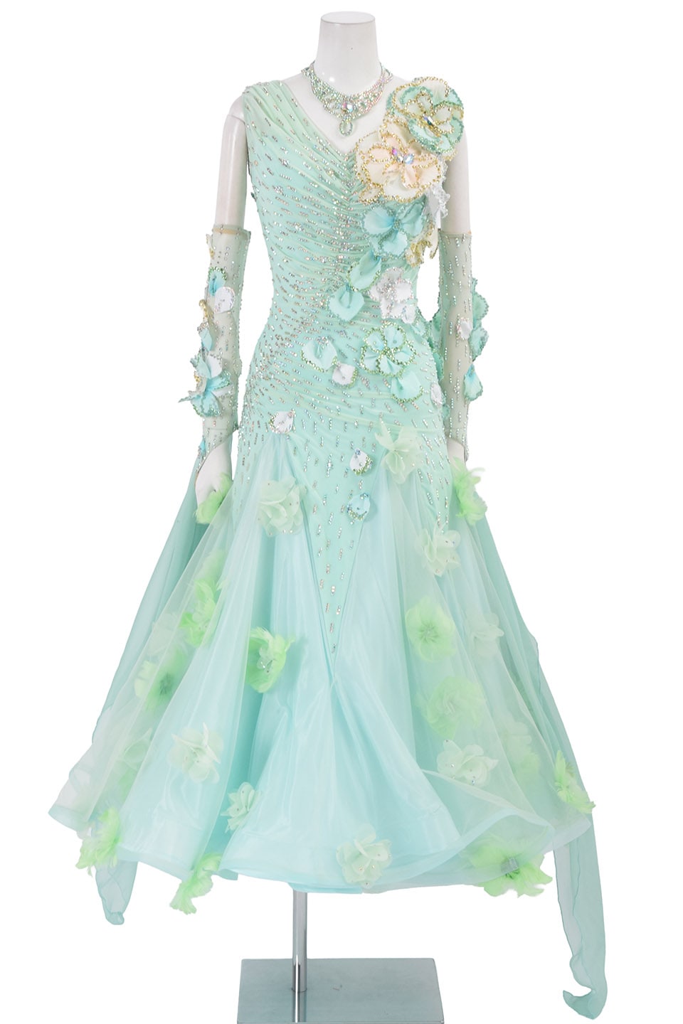 スタンダードドレス WS0699D ミントグリーン M 社交ダンス モダン