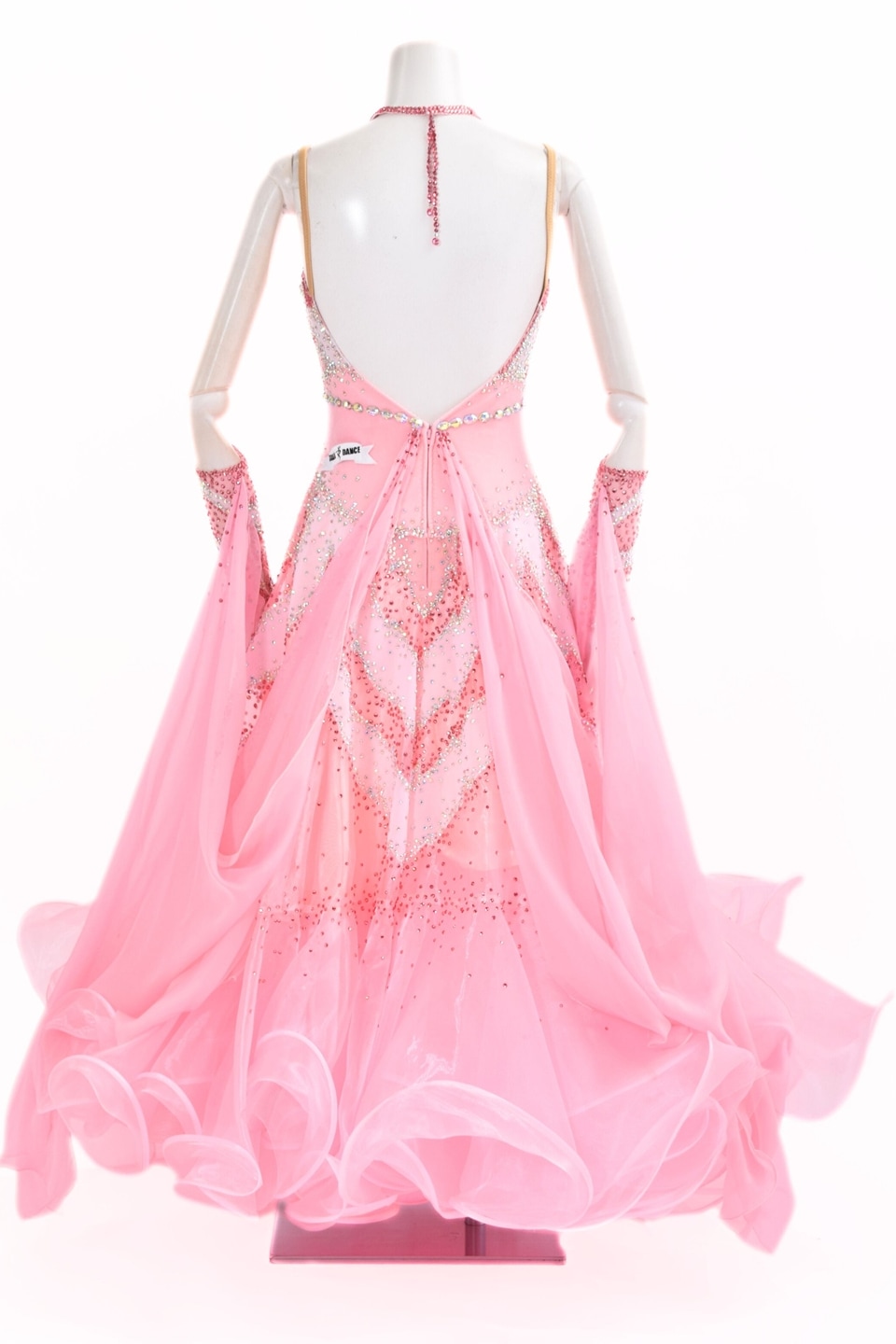 スタンダードドレス WS0739D シュガーピンク/ホワイト S 社交ダンス