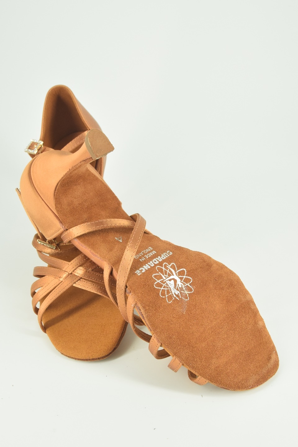 SUPADANCE 1403 ダークタンサテン 7cmフレアヒール レディースラテン