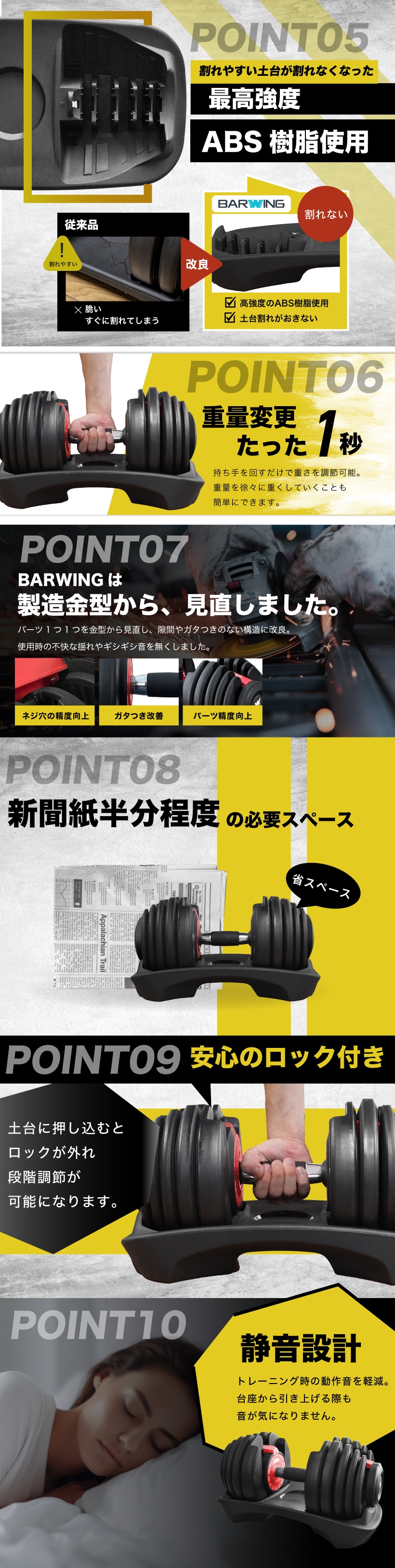 BARWING(バーウィング) NEW モデル 可変式ダンベル 24kg,すべての商品