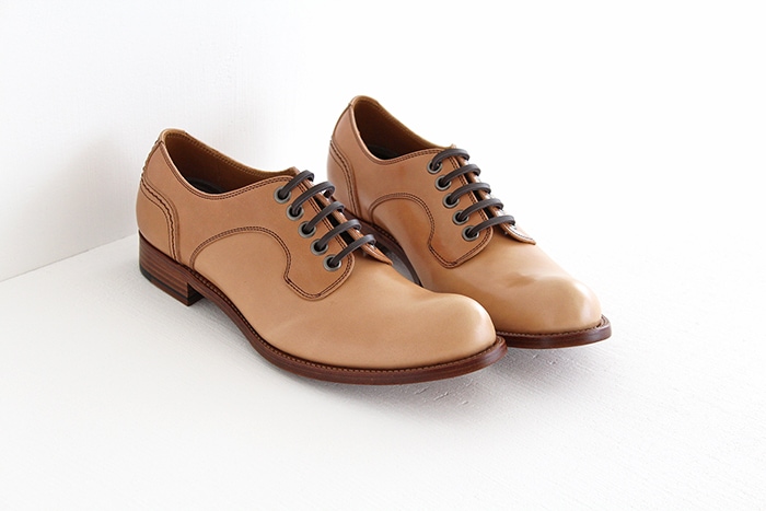 chausser ショセ ナチュラルコードバン プレーントゥレースアップ
