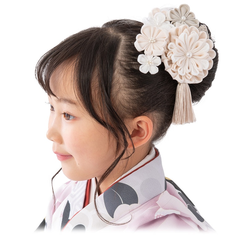 七五三 髪飾り 3歳 5歳 7歳 三歳 五歳 七歳 つまみ細工 レース