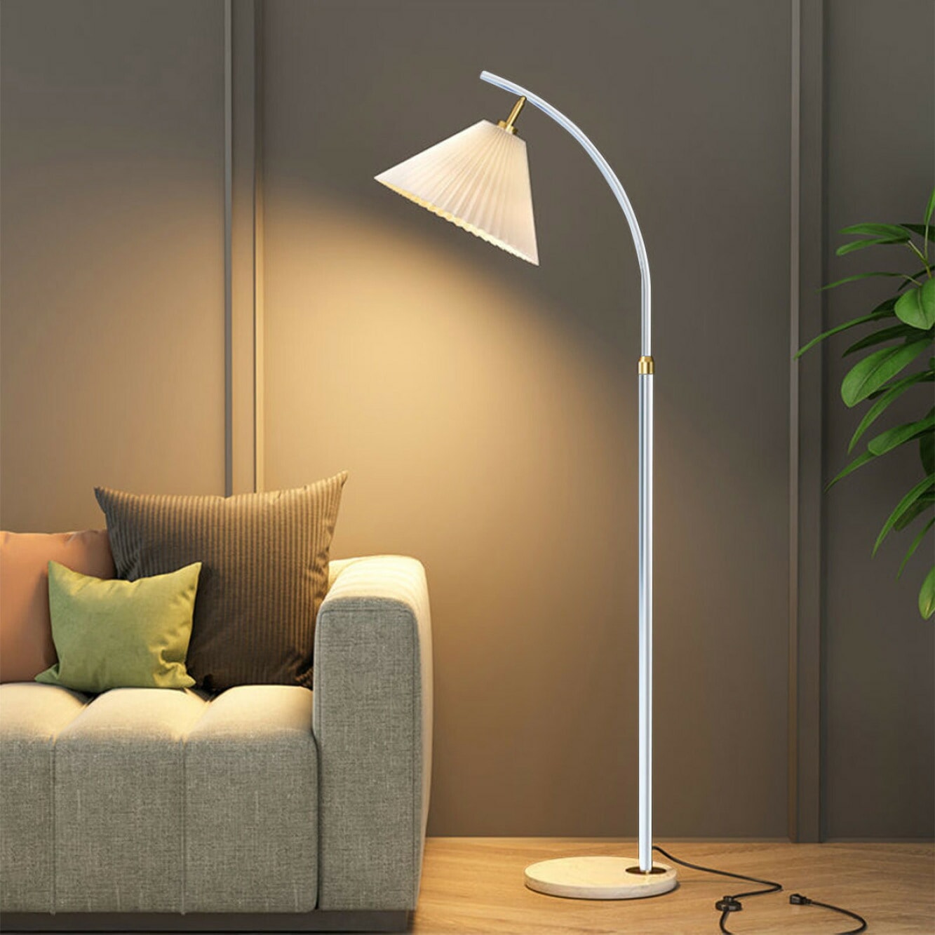 ホワイト] VeroMan ライト フロアライト フロアスタンド 間接照明