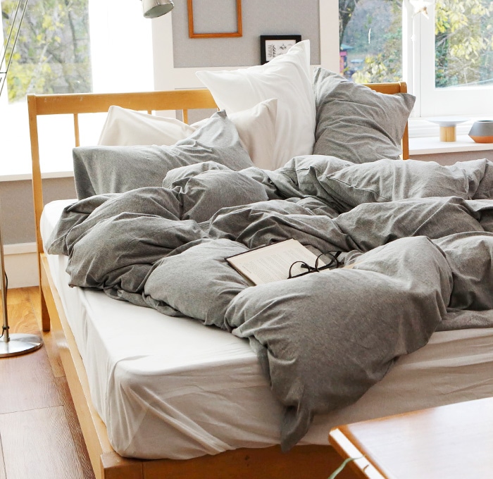 Fab the Home Plain Knit プレインニット ベッドシーツS シングル [100