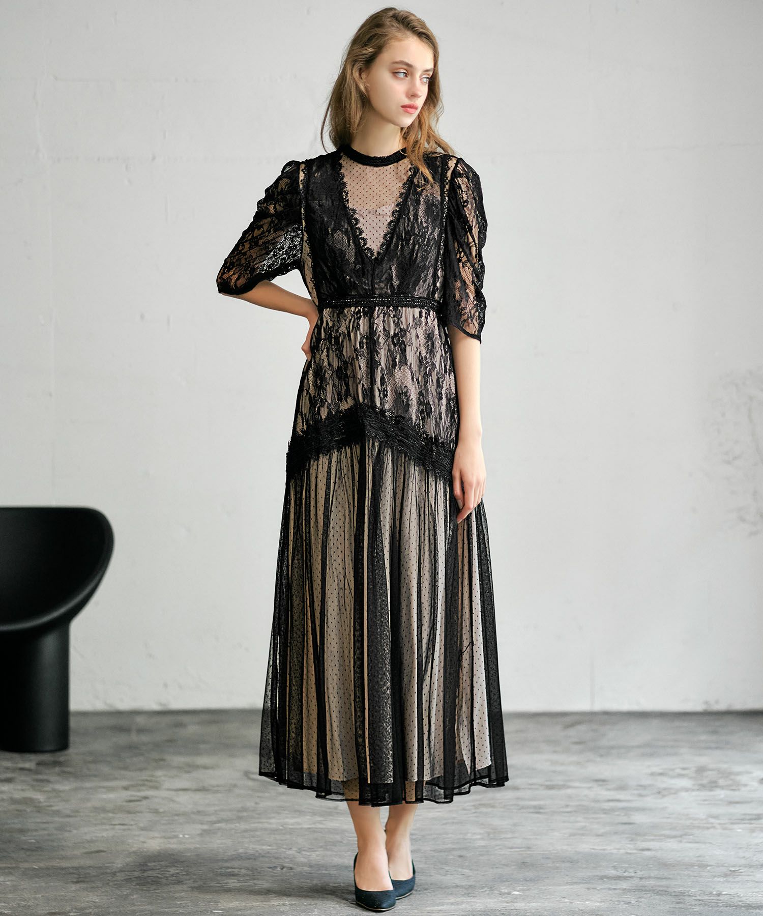 結婚式・お呼ばれ対応 | ティアード切替えワンピースドレス