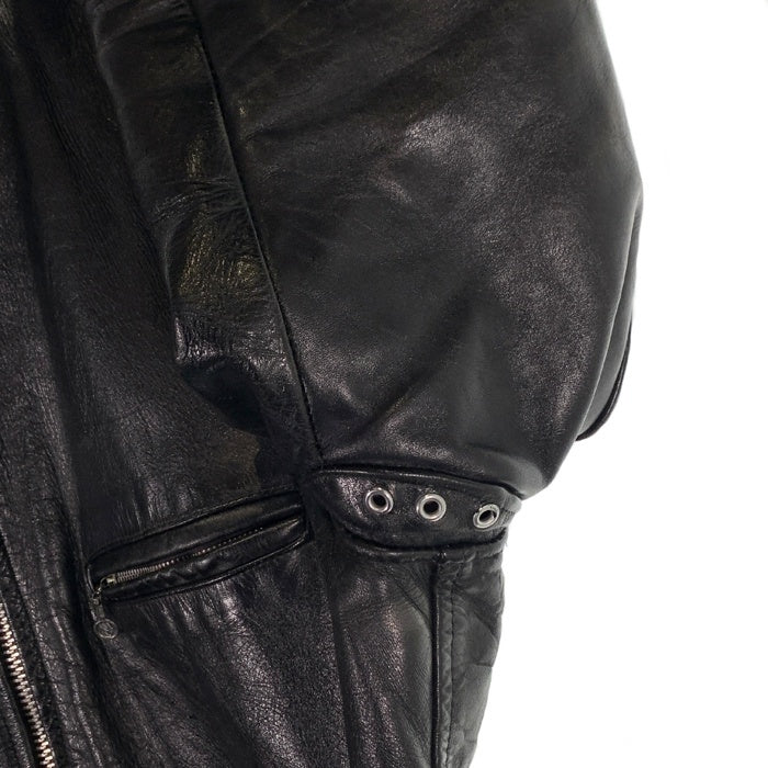 60's~ レザーシングルライダースジャケット 逆ハの字 ブラック TALON