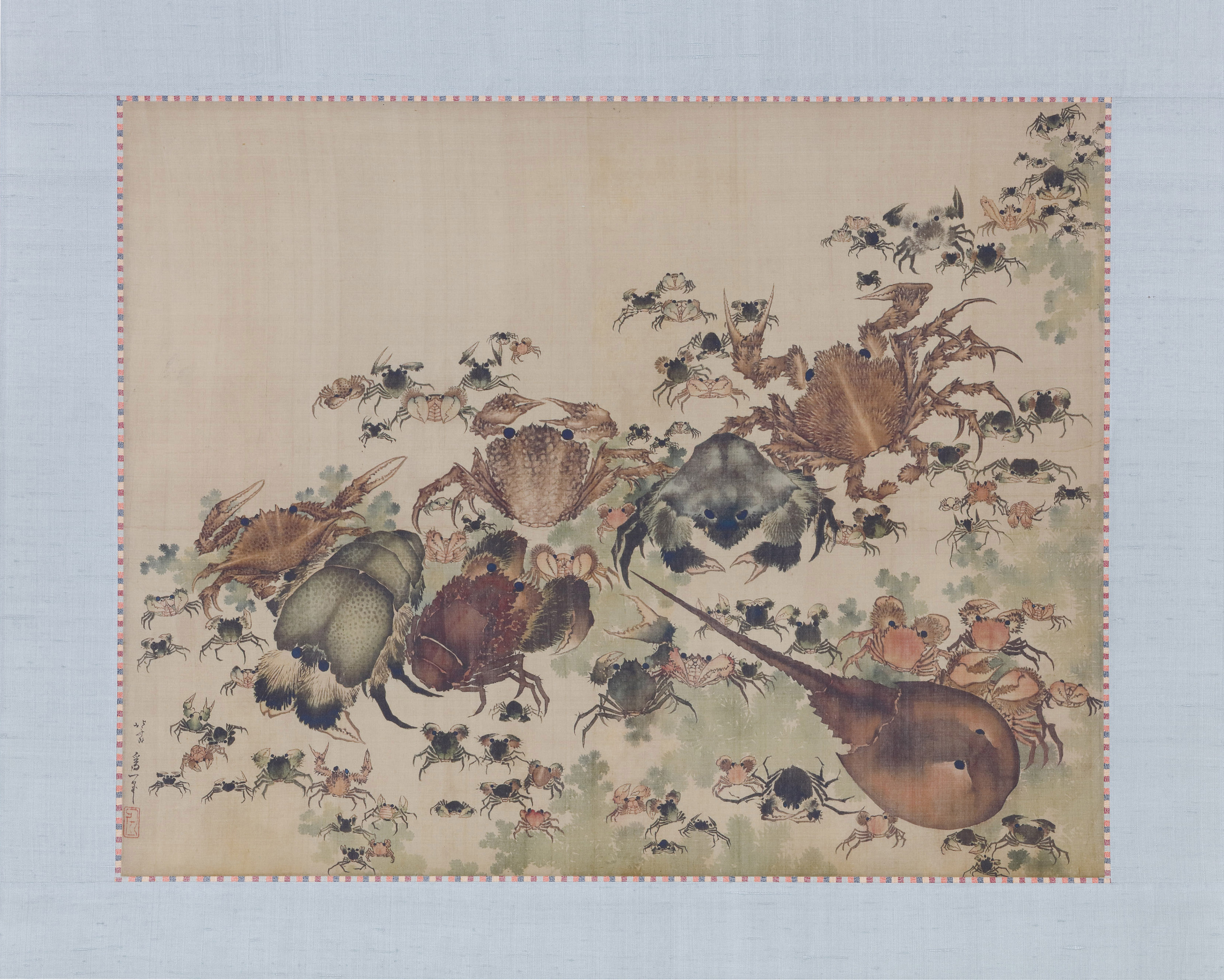 掛け軸 蟹図 水墨画 作者不明 掛け軸 蟹図 水墨画 作者不明