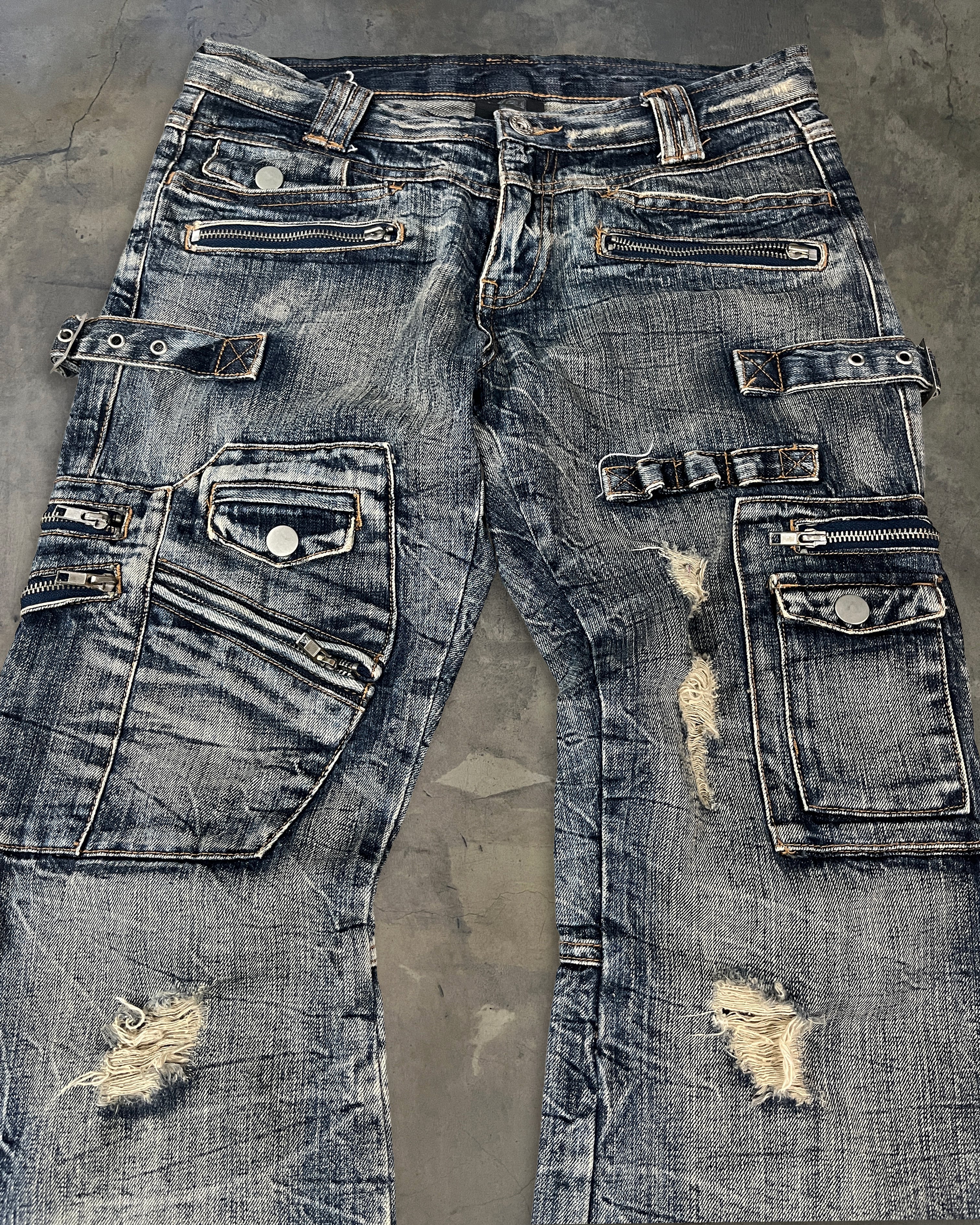 SEMANTIC DESIGN FLARED MULTI-POCKETED DENIM – glam archive