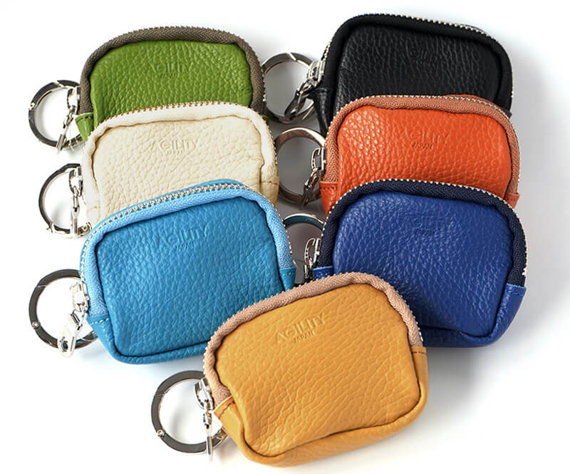 イタリアンシュリンクレザー ADRIA】カラビナ付き ミニポーチ カセット