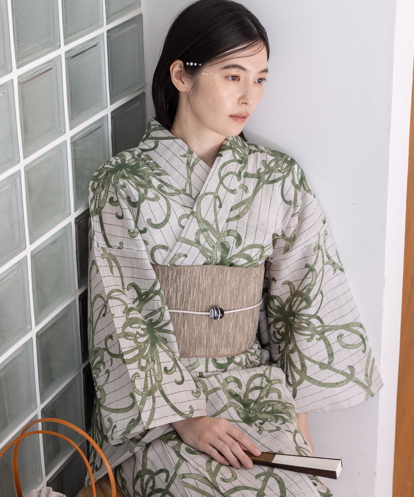 こだわり浴衣5点セット(浴衣/帯/下駄/腰紐/着付け冊子) 綿絽生地 乱絽