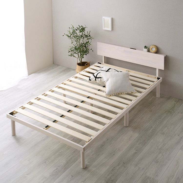 宮セット】パイン材高さ2段階調整脚付きすのこベッド(セミダブル) [ASP