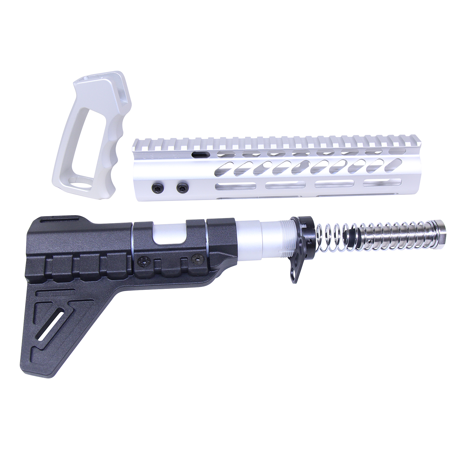 AR-15 Ultra Pistol Furniture Set with Anodized Clear Finish