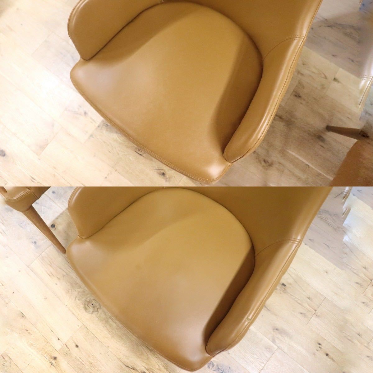 東京インテリア✳︎オフホワイト✳︎レザー アームチェア 東京