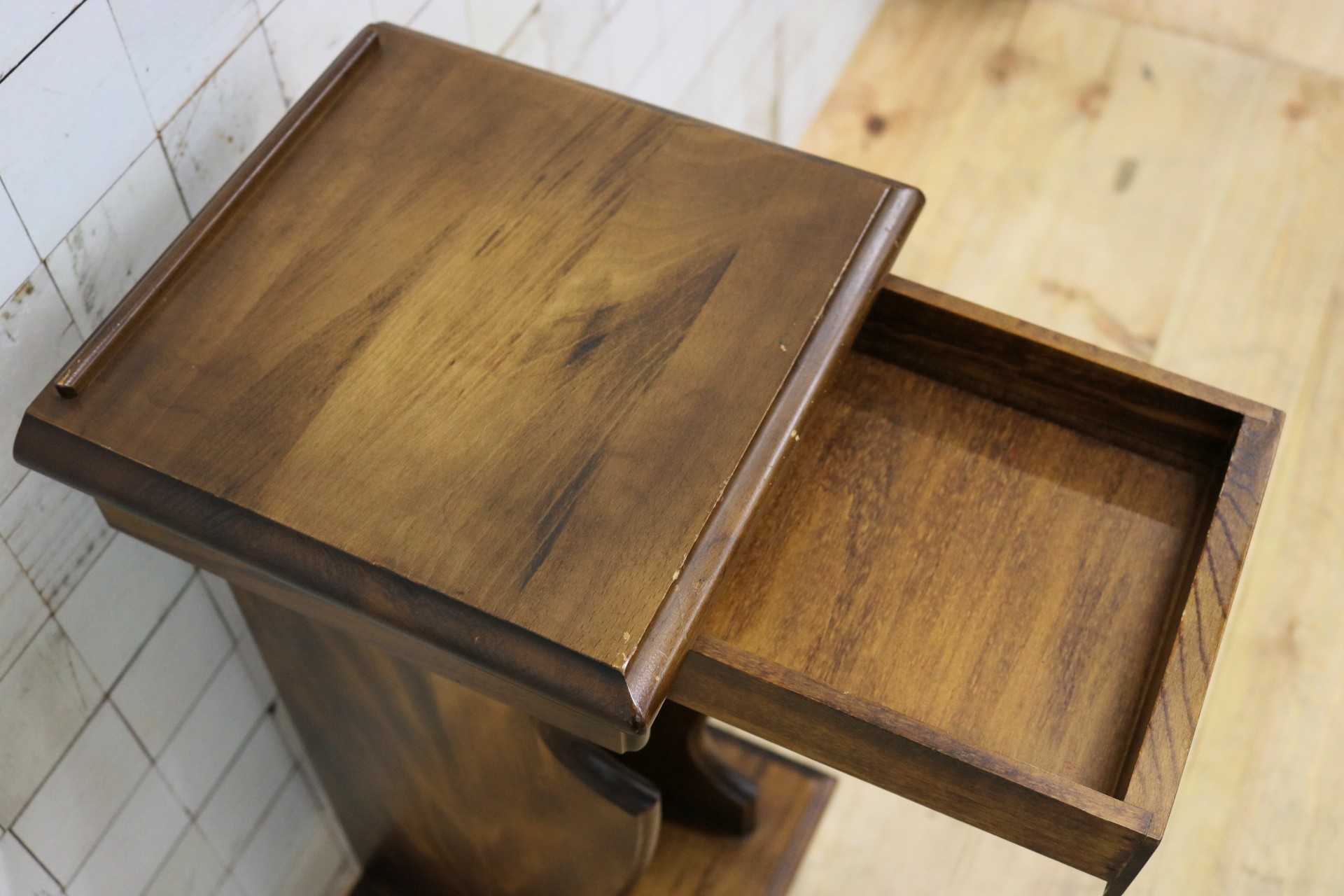 GMFS387○karimoku / カリモク オールドカリモク 電話台 花台 飾り棚