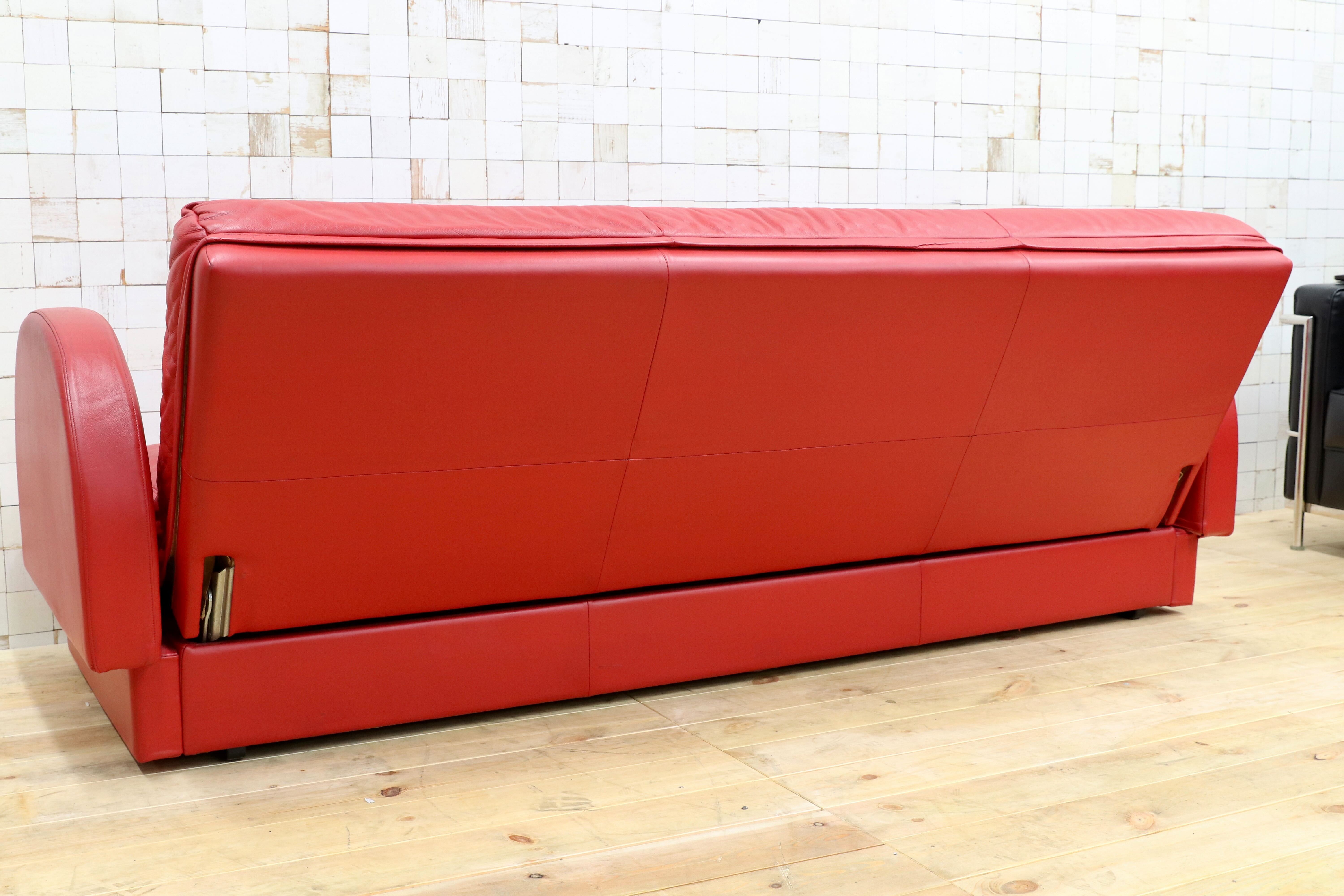 GMHO56○Poltrona Frau / ポルトローナフラウ ソファベッド 赤