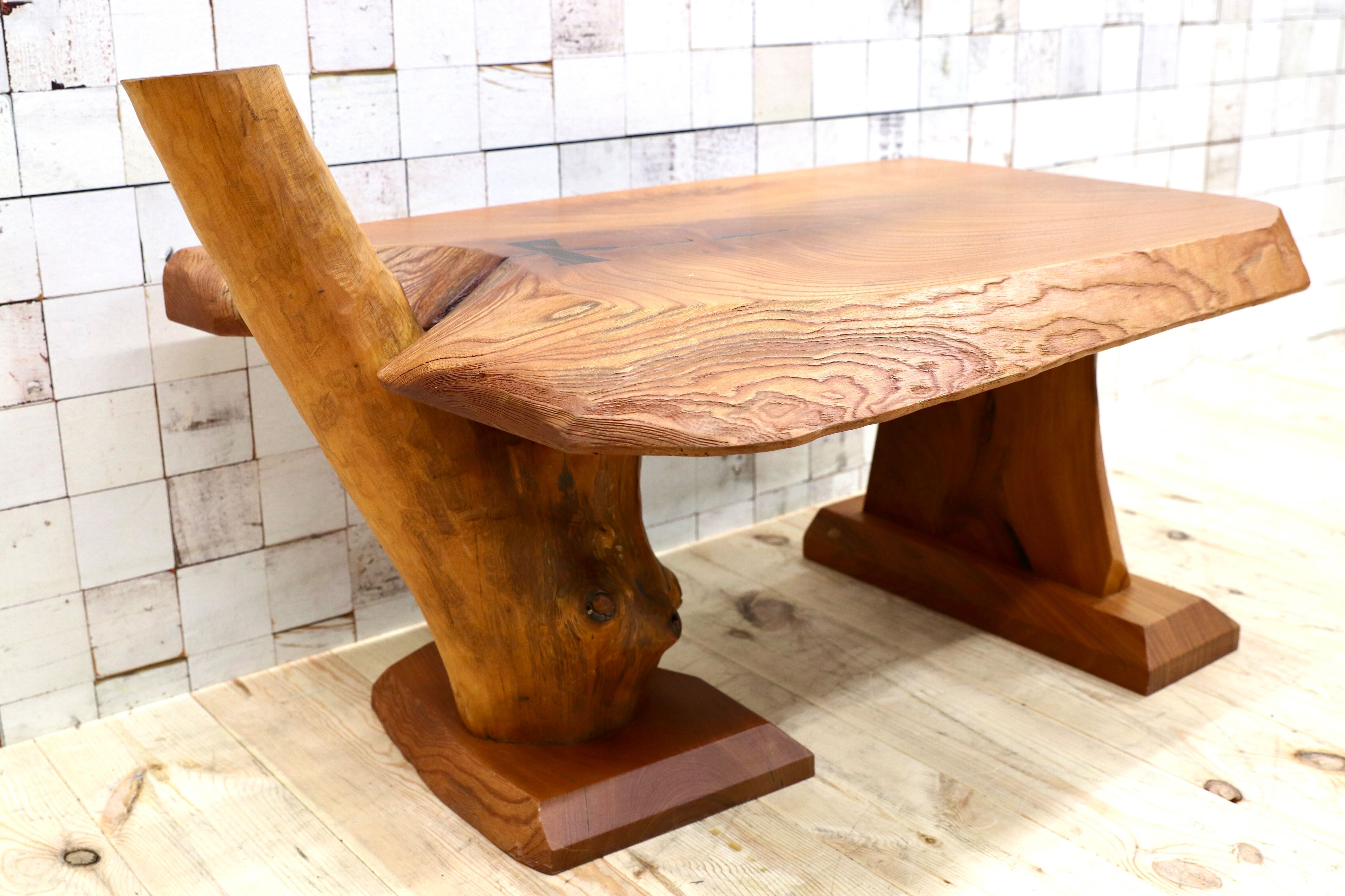 GMFT439○木製 工房家具 文机 花台 飾り台 置床 座敷机 和家具 レトロ