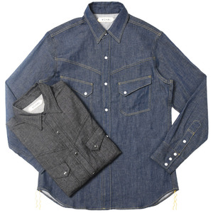 YCHAI（イカイ）WESTERNウェスタン コットンリネンダンガリーソリッド