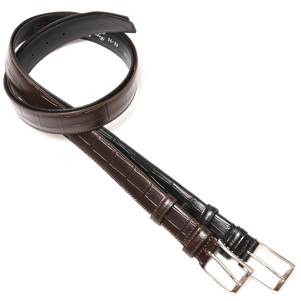 Felisi（フェリージ）カーフレザークロコダイルスタンプベルト 85/07