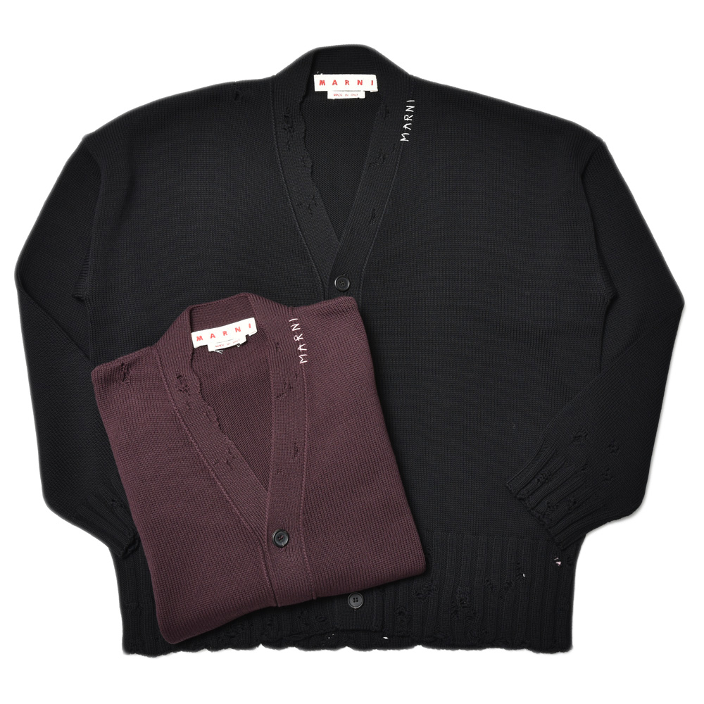 SALE】MARNI（マルニ）コットンダメージニットカーディガン CDMG0136Q0