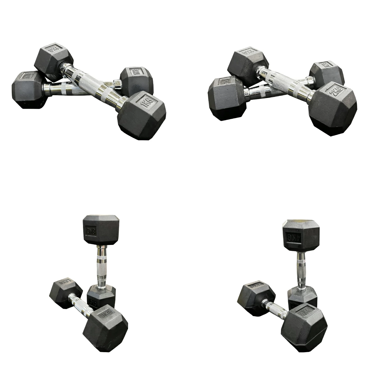 ラバー ヘックス ダンベル 1KG～10KG × 2個ずつ 計20個 ＋ 縦型ラック